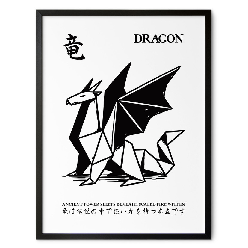 Poster Geometrische Draak Origami - Krygowski