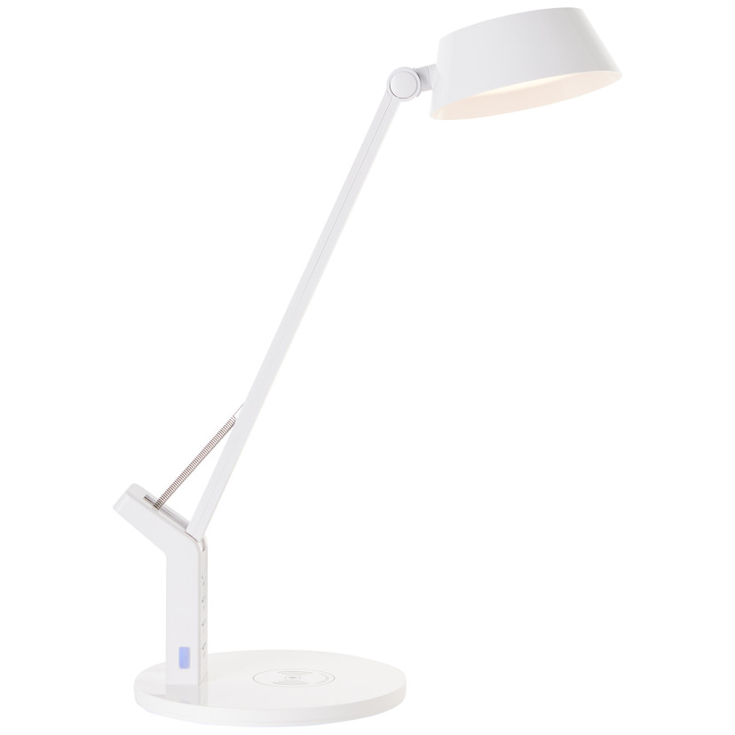 Tischleuchte Julius, weiß, 52 x 17,1 cm, Innenleuchte mit Wireless-Charging-Funktion
