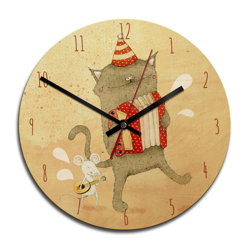 Horloge murale en bois - Loske - Musicien
