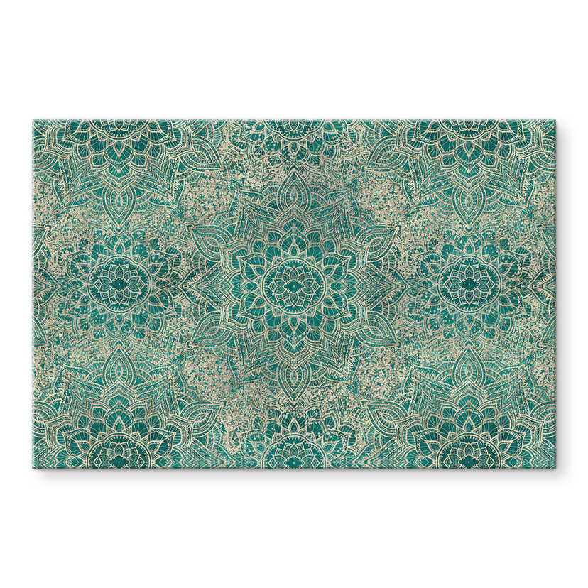 Akrylbillede Mandala Boho guld-grøn - Bloomery Decor
