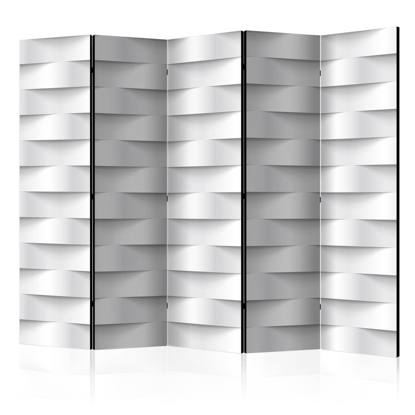 Skærmrumdeler - Hvid illusion, 5-delt - 225x172 cm