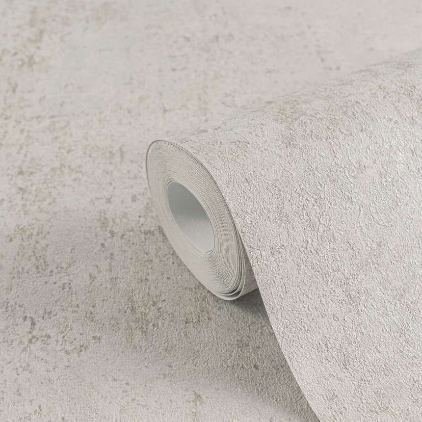 Papier peint intissé imitation béton gris beige - structure de l'enduit papier peint mat moderne