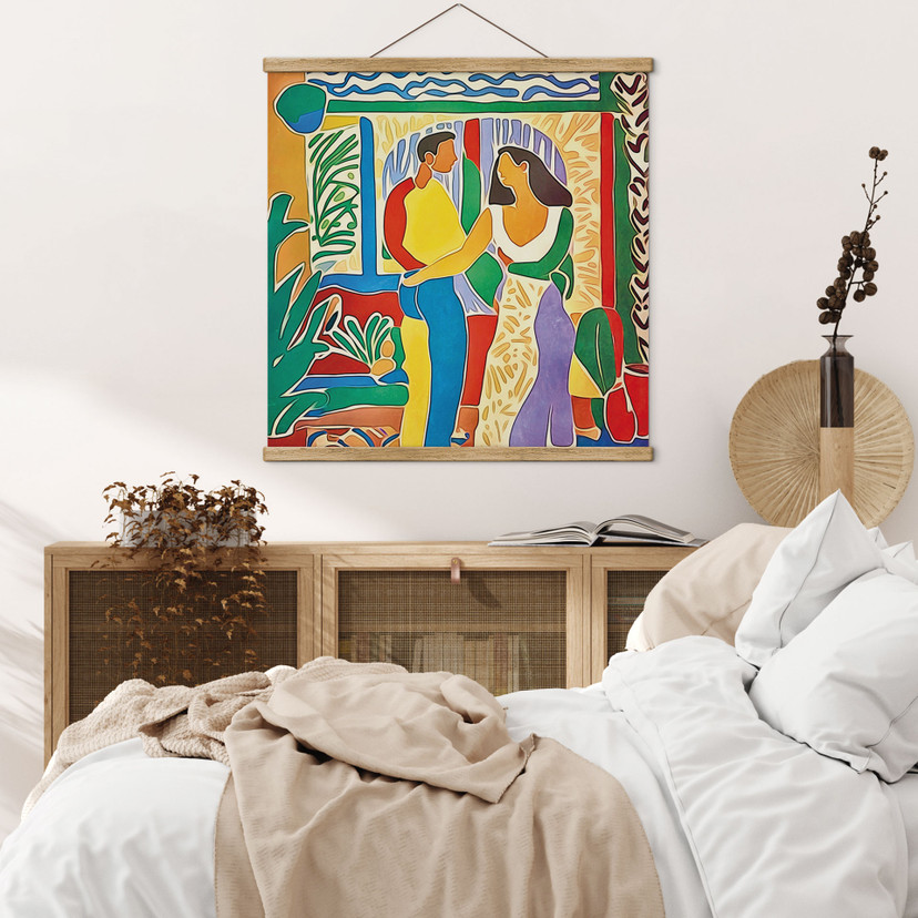 Obraz tkaniny Lovers - Inspired by Matisse - Zamart - Square