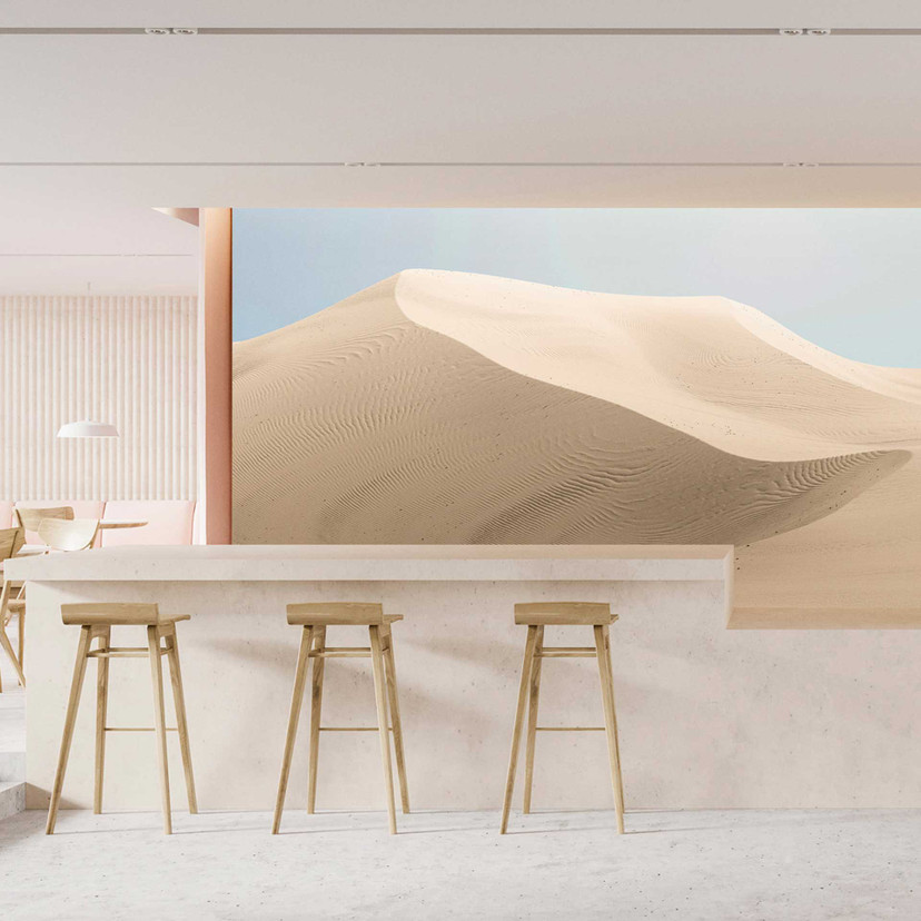 Dunes du désert papier peint dans des tons beiges doux - papier peint intissé calme pour les espaces