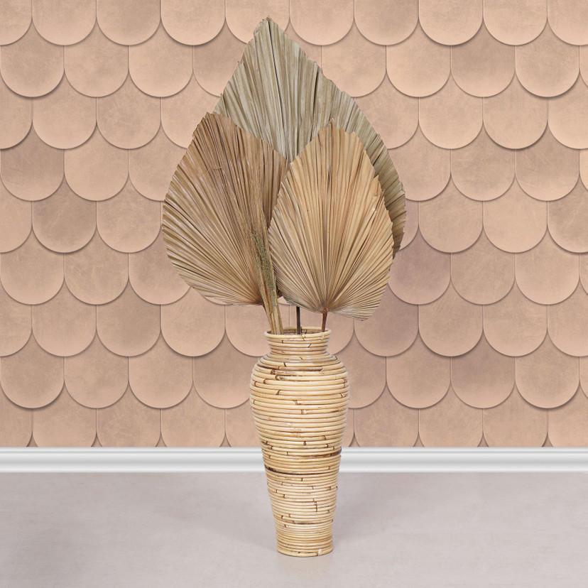 Tapeta z włókniny w kolorze pomarańczowym o wyglądzie 3D w stylu vintage o geometrycznym wyglądzie