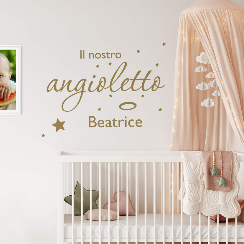 Adesivo murale + Nome  Il nostro angioletto