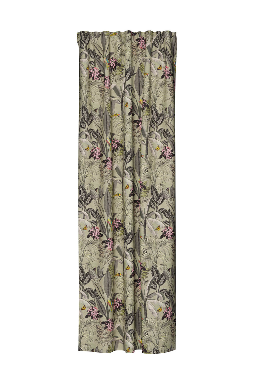 Homing Vorhang mit verdeckten Schlaufen Kelani grün - 2.45 x 1.4 m