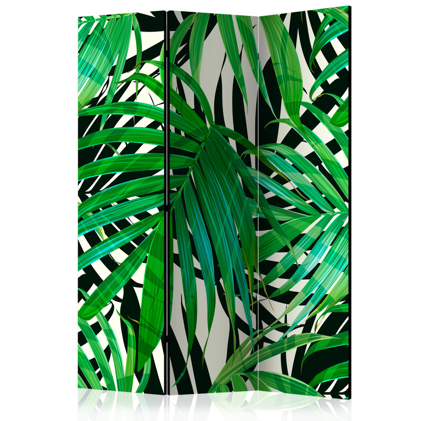 Screen room divider - Tropiske blade, 3-delt