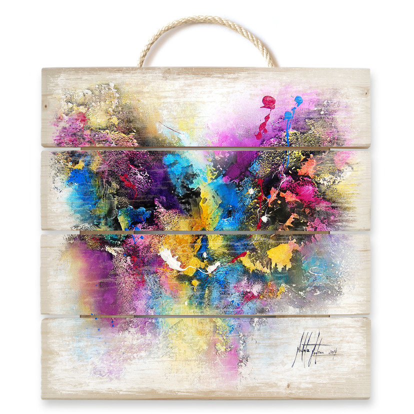Obraz drewniany Fedrau - Lilaliebe - 40x41,5 cm
