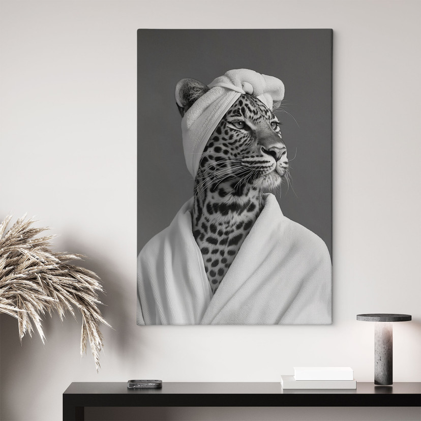 Canvas schilderij royal spa time-out met luipaard - Rahner