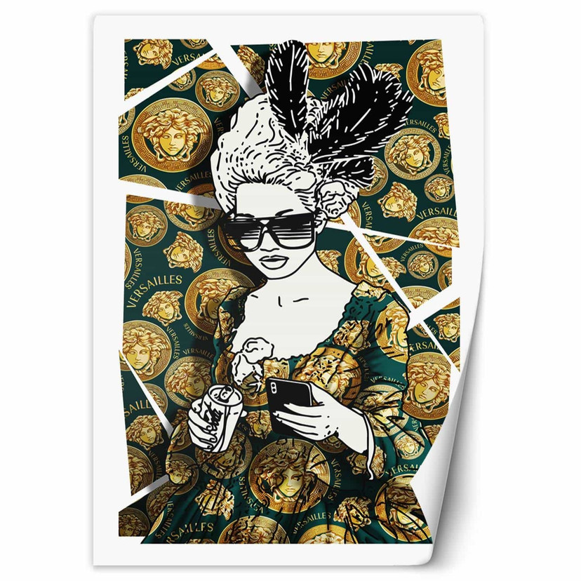 Fototapete, Modern Frau Gold