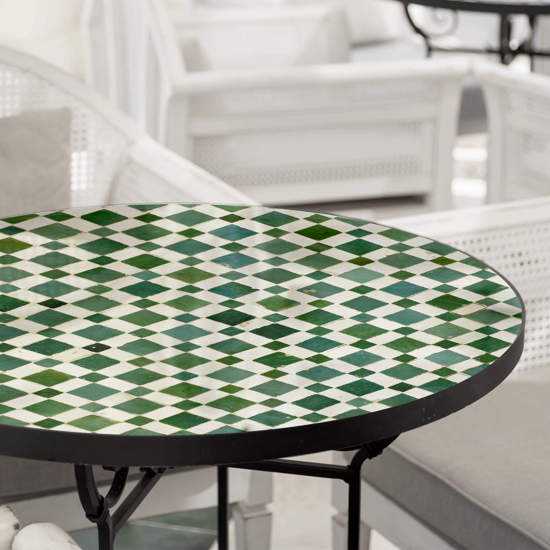 Tischplatte aus Glas - Mosaik 02 - Rund